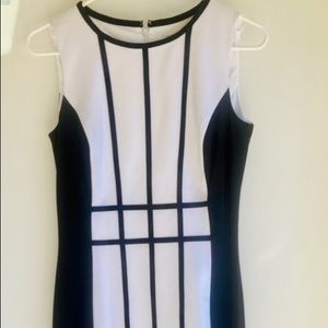 Calvin Klein black and white dress